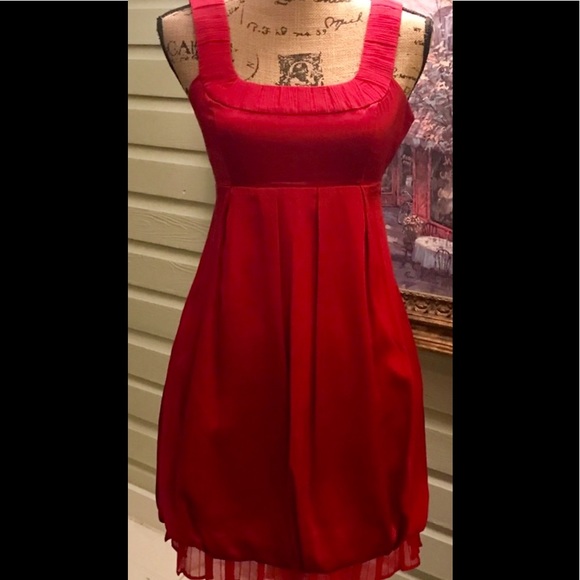 Armani Exchange Dresses & Skirts - •SOLD•ARMANI EXCHANGE Red Silk Bubble Dress